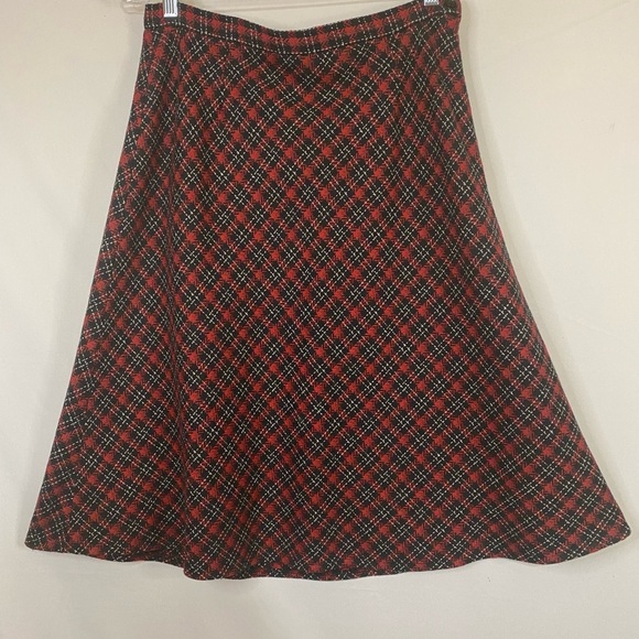 Cato Tartan Plaid A line Skirt, Red, Black, White, Size 10 - Picture 2 of 7